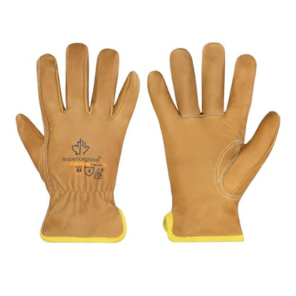 Superior Glove Endura Cut and Water Resistant Leather Work Gloves for Men & Women – 378GOBKL Medium (Pack of 1 Pair) - size: Medium (Pack of 1)