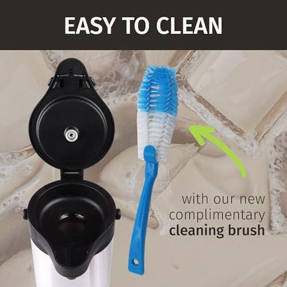 Coffee Carafe Airpot & Cleaning Brush 102oz/3L Airpot 12 Hours Hot - color: Silver w/ Brush 3L, size: 102 Ounces