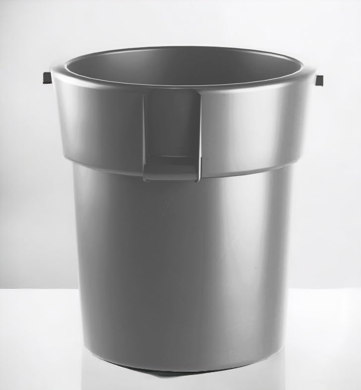 10 Gallon Gray Janitorial Round Ingredient Bin & Commercial Trash Can - Convenient Dual-Functionality for Clean Spaces Waste Basket Bin Durable Waste Container Heavy-Duty Janitorial Can - color: Gray