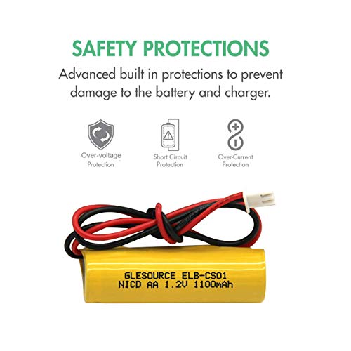 AA 1100mAh 1.2V Emergency Light Battery Compatile for ELB-CS01, EXR EL 122 C4T,Custom 332,Unitech OSA268(2 Pack) - color: 2 PCS 1100mAh