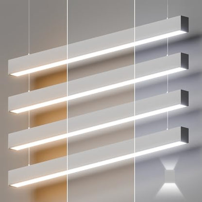 4FT LED Linear Lights 50/45/40/35/30W Up and Down Light,3/4/5000K 4Pack - color: Silver, size: 4FT4P