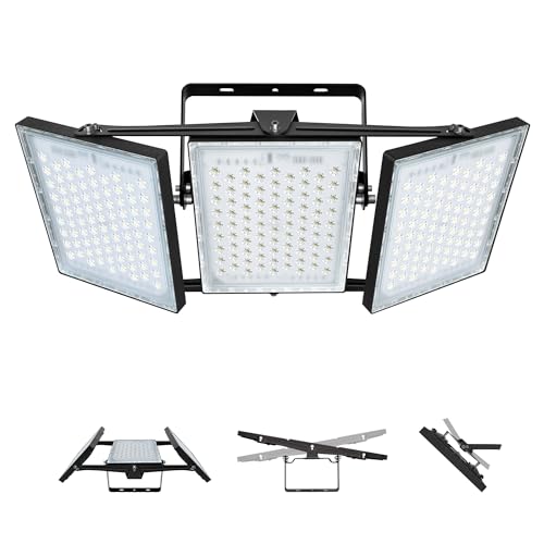 LED Flood Light Outdoor, STASUN 750W 75000lm 6000K Daylight White IP66 Waterproof, Commercial Parking Lot Light,3 Heads for Yard Street Stadium House Floodlight Bright Security Lights for Outdoor Area - color: 1 Pack, size: 750 Watt