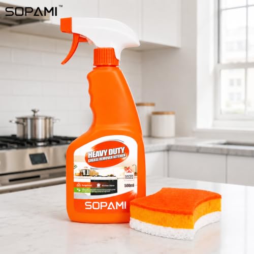 SOPAMI Kitchen Degreaser Spray, Heavy-Duty All Purpose Cleaning