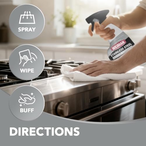 Weiman Stainless Steel & Granite Cleaner - 12 Ounce (Pack of 2) - size: 24 Fl Oz (Pack of 2)