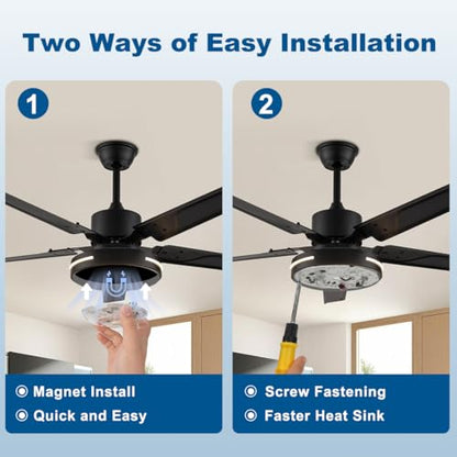 2 Pack LED Ceiling Fan Light Replacement Kit, Retrofit for Ceiling Lights, 15W 120V 5000K CRI90, Dimmable Engine for Pendant, Lantern