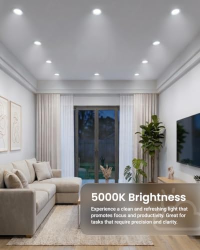 Sunco 10 Pack 4 Inch Retrofit LED Recessed Light, 11W=60W, 5000K Daylight - color: 5000K