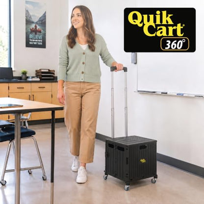 dbest Products Quik Cart 360 Collapsible Rolling Crate on Wheels - Black - color: Black, style: 360