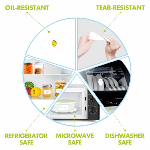 Removable Blank Sticker 6-Shape Labels, 600 PCS, 2 Rolls - color: White（water/Oil）, size: 1.2” x 2”