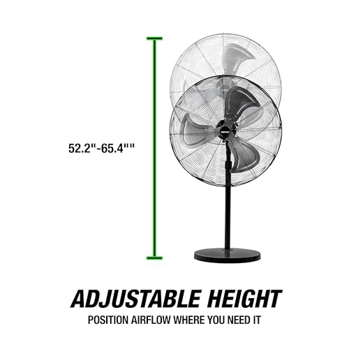 OEMTOOLS 30 Inch Oscillating Pedestal Fan 7800 CFM with Adjustable Height - size: New 30 Inch