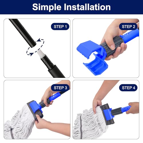 KeFanta Heavy Duty Mops for Floor Cleaning,60" Commercial Industrial Mop - size: 1 large industrial mop - Blue