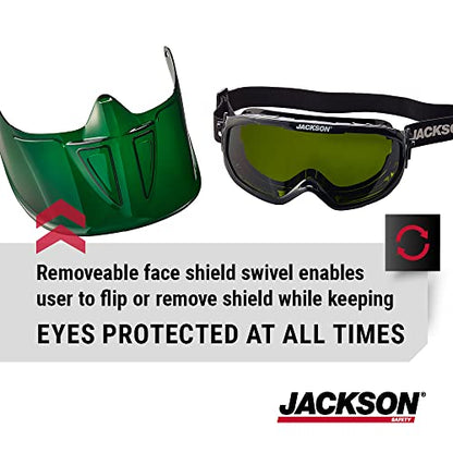 Jackson Safety GPL500 Shade 5IR Safety Goggles with Face Shield, ANSI Z87.1 - size: One Size, style: Shade 5 Infrared Lens