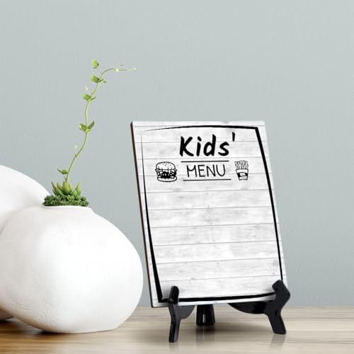 Kids' Menu 6x8 Dry Wipe Table Sign Easy Installation | Restaurant & Bar | Perfect To Clearly Direct Customers & Advertise Specials | No Pen Included - style: Kids' Menu