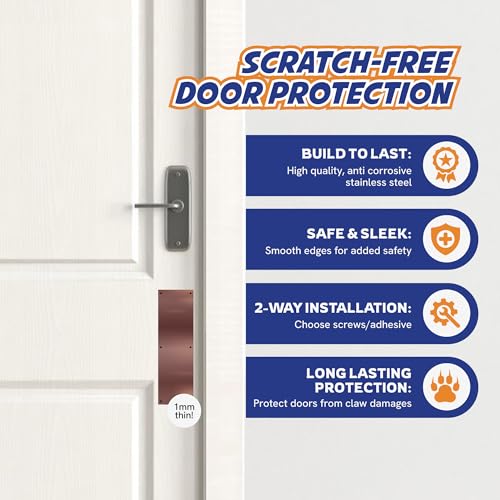 Panther Armor 4x12 in Bronze Door Push Plate, Dog Scratch Door Protector - color: Bronze, size: Push Plate [4x12in]