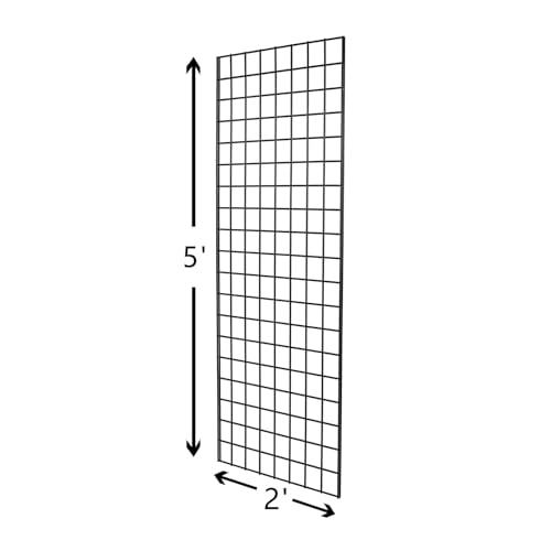 Heavy Duty Commercial Grade Gridwall Panels – Grid Panel for Any Retail Display, 2’ Width x 5’ Height, 4 Gridwall Panels Per Carton (Black Finish) - color: Black, size: 2'x5'（4 Pack）