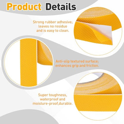 uxcell 2Pcs Rubber Grip Tape, 1"x33 ft Non-Slip Tape with Grip Tape, Yellow - color: Yellow, size: 1 in x 33 ft
