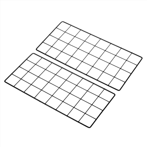 PATIKIL 16"x8" Wire Grid Panel, 2 Pack Board Photo Pictures Memo Display Grid Panels Hanging Organizer Wall Decorative Panel for Home Office Wedding, Black - color: Black, size: 16x8 Inch