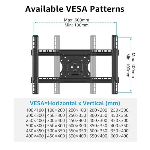 MOUNTUP Ceiling TV Mount for 40-75 Inch Flat Curved TVs, 360° Rotation Heavy Duty Articulating Pole with 99 lbs Capacity, Max VESA 600x400mm, Adjustable Height Ceiling Mount for Restaurant/Office - size: Height 60.6'', Indoor