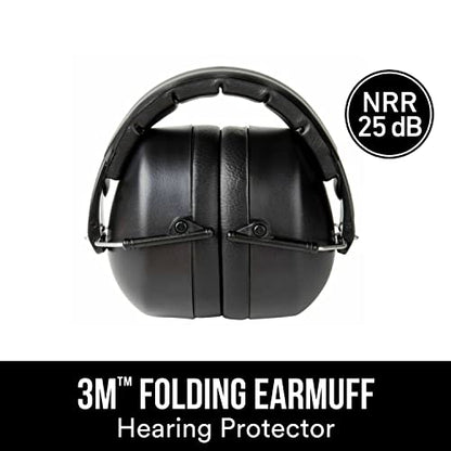 3M Folding Earmuff, Black, NRR 25 dB, 1-Pair - size: 1 Count (Pack of 1)