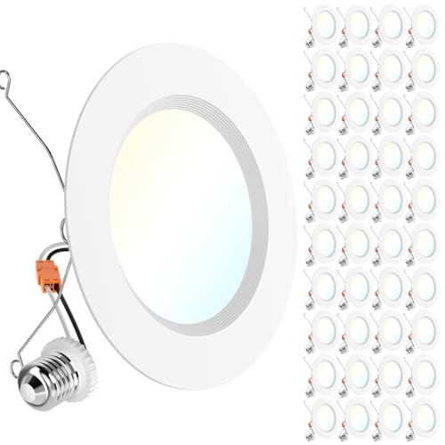 Sunco 40 Pack 6 Inch Retrofit LED Recessed Lights, 5CCT, 15W=120W Dimmable - size: 40 Pack