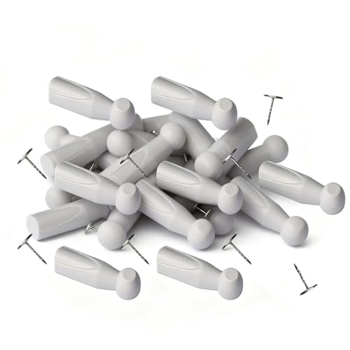 20 Pack Anti-Theft Security Tags with Pins, Compatible with EAS & 58Khz System, for Mall Clothing Apparel Shoes and Hats, White