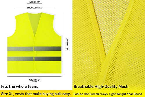 PeerBasics Safety Vests 5 Pack - Yellow Reflective High Visibility, Men Women - color: Yellow, size: 5