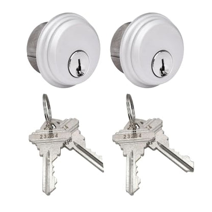 Double Cylinder Lock - Aluminum Silver, 2 Pack - color: Aluminum Silver, size: 2 Pack, style: Keyed Cylinder