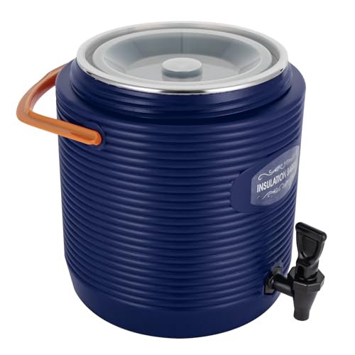 3 Gallon Insulated Beverage Dispenser, Stainless Steel Commercial Drink Dispenser with Spigot, 24H Hot/Cold Thermal Carafe for Coffee, Tea, Water, Parties, Blue - color: Blue, size: 3Gal / 11L