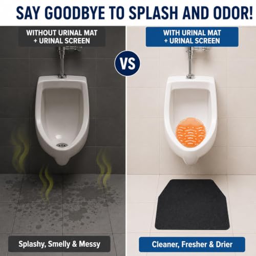 16PCS Urinal Mats for Men Bathroom & Urinal Screen Deodorizers, 21.7"x16.5"