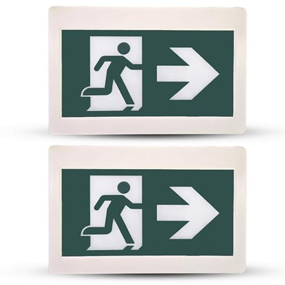 Nothing But LEDs Green Running Man LED Exit Sign with Battery Backup, White | Emergency Exit Light with Double Face, Commercial Grade, 120/347V, Hardwired Exit Lights for Business Indoor, UL, 2-Pack - size: Pack of 2