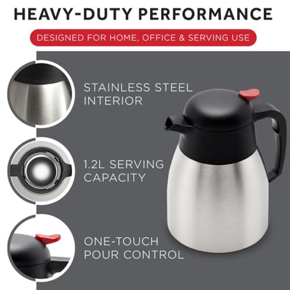 Winco 1.2 L Stainless Steel Carafe - size: 40.6 Ounces