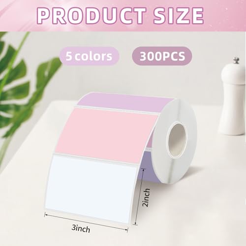 Starboling 3" x 2" Thermal Labels,Self-Adhesive Rectangle Thermal Printer Sticker,for Price,Barcode,Mailing,Name（Pink Gradient） - color: 2''x3''gradient Pink, size: 2''x3''