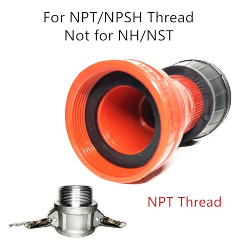 SAFBY Fire Hose Nozzle Thermoplastic Fire Equipment Spray Jet Fog (1.5" NPSH/NPT) - color: Red, size: 1.5 inch NPSH