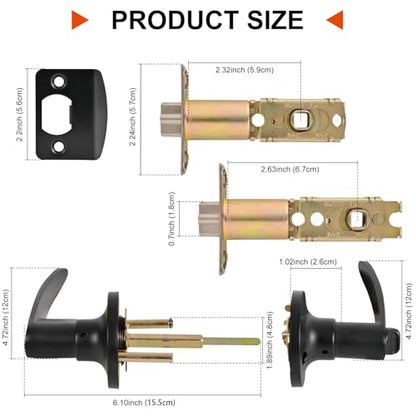High-Security Stainless Steel Door Lever with Lock and Key,Black - color: 8600-Black
