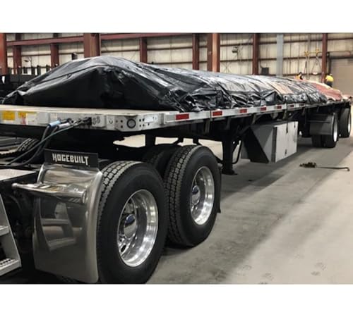 Mytee Products 20' x 24' Flatbed Truck Tarps Heavy Duty Steel Machinery Tarp - Black - size: 20' x 24' (6' Drop)