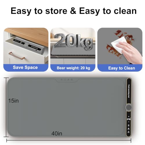 Extra Large Warming Mat for Food XXL 40X15” Parties Buffet Food Warmer 550W - size: Grey-XXL 15*40in