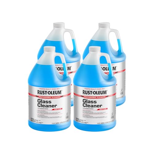 Rust-Oleum Professional Cleaners Glass Cleaner | One Gallon (128oz) | Ready to Use Refill Bottle | Professional Strength | Ammonia Free | 4 Pack - size: 128 Fl Oz (Pack of 4)