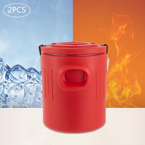 2Pcs Insulated Beverage Dispenser, 3.57Gal Stainless Steel Thermal Hot Cold Drink Beverage Dispenser, 24 Hours Portable Outdoors Water Cooler Jug for Coffee Milk Water Juice(No Spigot)
