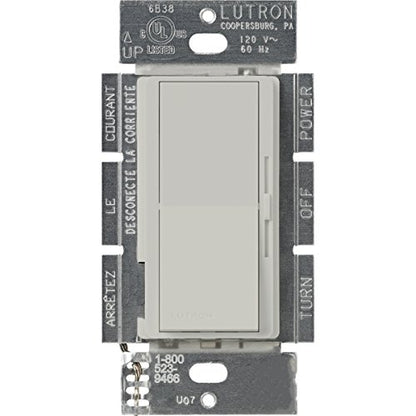 Lutron Diva Dimmer Switch for Incandescent Bulbs, 1000-Watt/Single-Pole Preset, DVSC-10P-PD, Palladium - color: Palladium