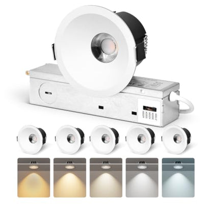 CycevSun 3 Inch Deep Anti-Glare COB LED Recessed Lights Spotlight, 6-Pack - color: White, size: 3 Inch