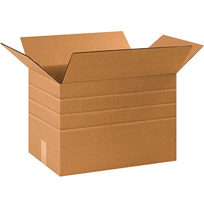 BOX USA 25 Pack of Multi-Depth Corrugated Cardboard Boxes, 17 1/4" L x 11 1/4" W x 12" H, Kraft, Shipping, Packing and Moving