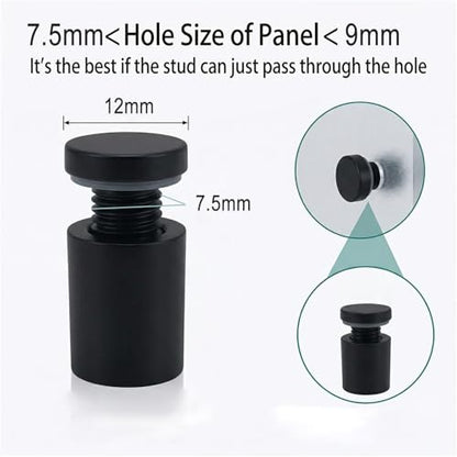 Lantee 12pcs Black Sign Standoff Screws, Stainless Steel Wall Mount Standoff Holders, Heavy Duty for 1/2" Thick Acrylic/Glass 1/2" x 1"(12x25mm) - color: Black, size: 1/2" x 1" / 12 x 25mm
