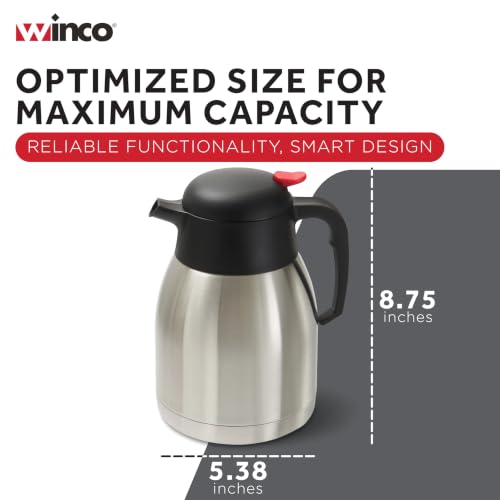 Winco 1.5 L Stainless Steel Carafe - size: 50.7 Ounces
