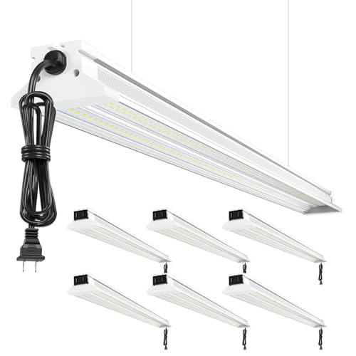 Upgrade Super Bright 6 Pack 60W LED Shop Lights 4FT 9000LM 5000K for Shop - size: 4FT-6PACK