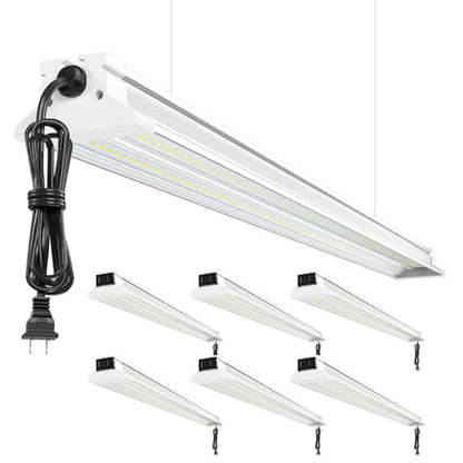 Upgrade Super Bright 6 Pack 60W LED Shop Lights 4FT 9000LM 5000K for Shop - size: 4FT-6PACK
