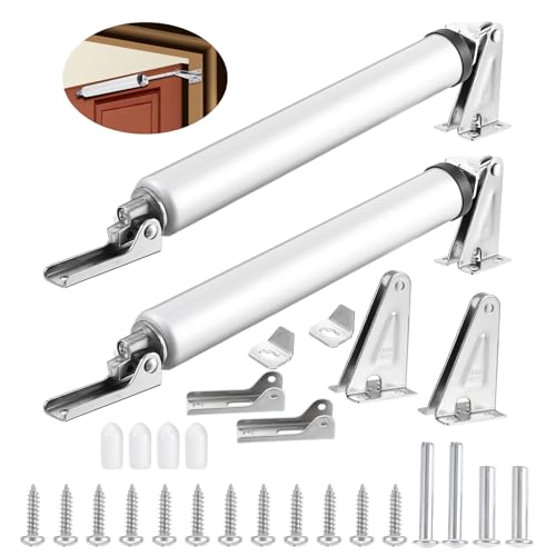 2 Pack Medium Duty Screen Door Closers Kit, Heavy Duty Pneumatic Screen & Storm Door Closer, Adjustable Pneumatic Screen Door Closer Replacement Kit for Medium and Light Weight Storm Doors
