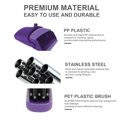 Purple Broom and Dustpan Combo Set, 51" Long Handle Broom - color: Purple