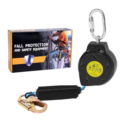 11FT Self Retracting Lifeline Fall Protection Retractable Lanyard, Fall Arrest Safety Yoyo for Construction Industrial - OSHA/ANSI Compliant (Small Hook) - color: Small Hook, size: 11FT