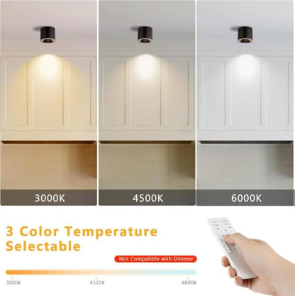 5CCT LED Ceiling Spotlight CRI 97+ Modern Cylinder Light Ceiling Mount - color: White, size: 1 Pack – Adjustable 2700K–6000K