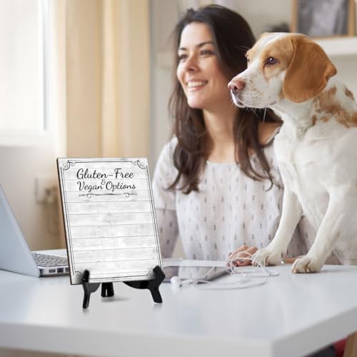Gluten-Free & Vegan Options 6x8 Dry Wipe Table Sign Easy Installation | Restaurant & Bar | Perfect To Clearly Direct Customers & Advertise Specials | No Pen Included - style: Gluten-Free & Vegan