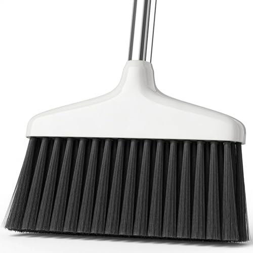 Handy Broom, Indoor/Outdoor Brooms, Duty Kitchen Broom, for Home Garage Kitchen Office Courtyard Lobby Patio Lawn Concrete (1, White) - color: White